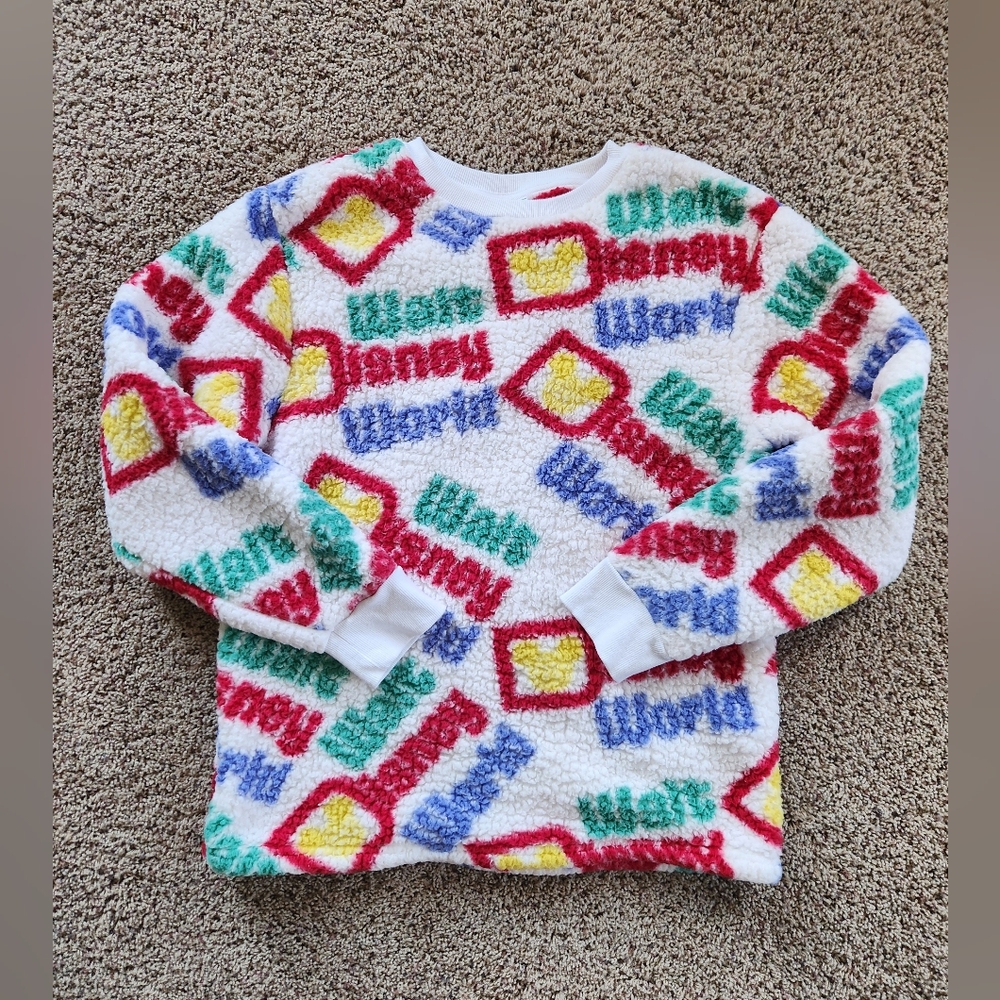 Walt Disney World Sherpa Plush Fleece Pullover Sweater Size Medium